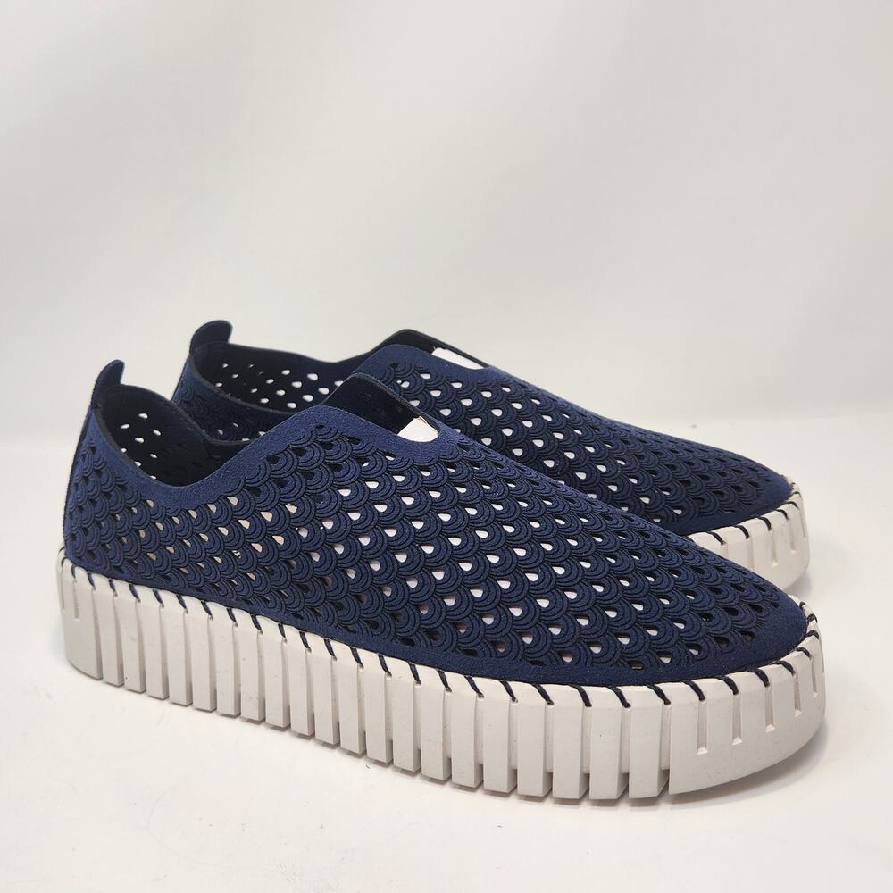 Project Cloud Daffodil Blue Leather Slip On Loafer Sneaker Women Size 9 EU 40
